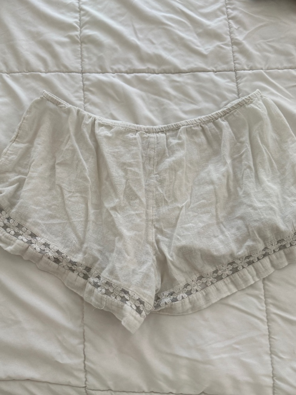 Free People White Lounge Shorts, Small